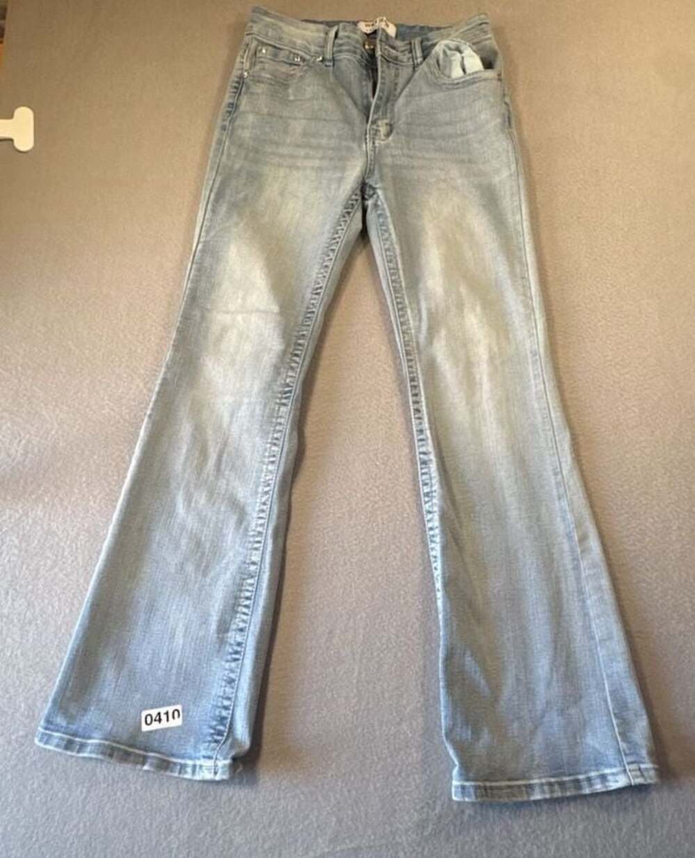 Wax Jean Collection Light Wash Bootcut Jeans Size 11/30 Embellished Flap Pockets